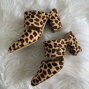 Leopard Mule Heels